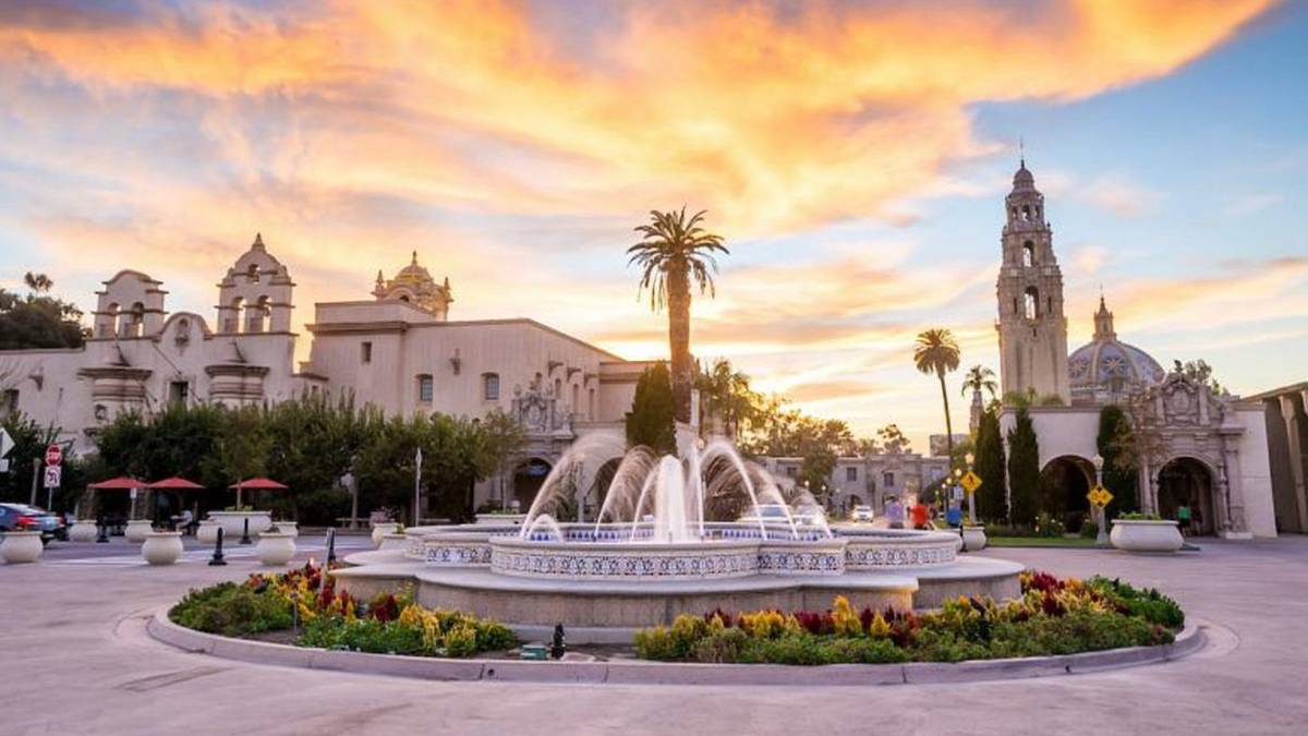 fountains at balboa park in San Diego, California, USA